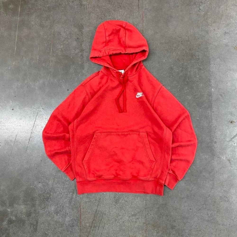 Nike‎ Red Pullover Hoodie Y2K Men's S Fleece Lined